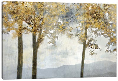 Ridgetop View Canvas Art Print - Gray & Yellow Art