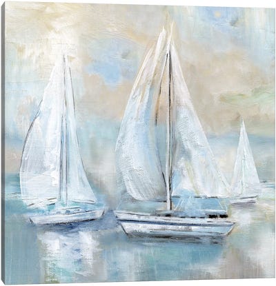 Sail Afar Canvas Art Print - Calm & Sophisticated Living Room Art