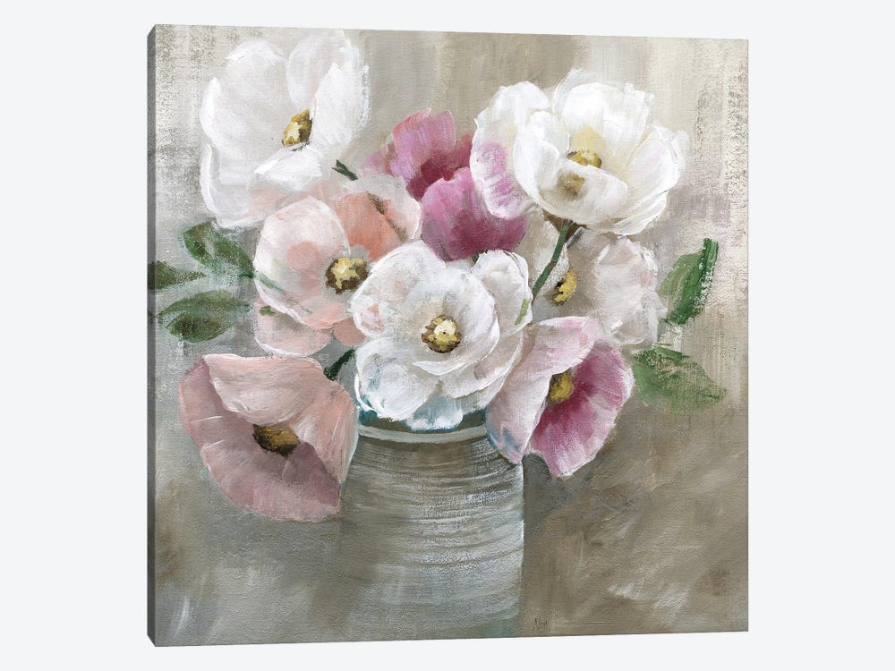 Blooming and Blushing by Nan 1-piece Canvas Art Print