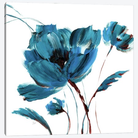 Blue Poppy Splash III Canvas Print #NAN375} by Nan Canvas Art Print