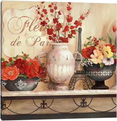 Fleurs de Paris Canvas Art Print - France Art