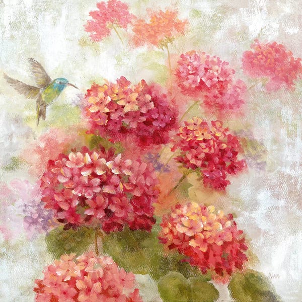 Hydrangeas: Hummingbird Garden I by Nan
