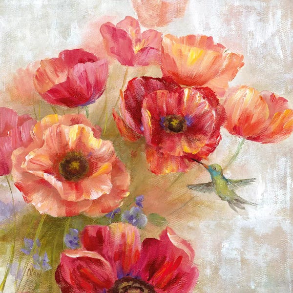 Poppies: Hummingbird Garden II by Nan