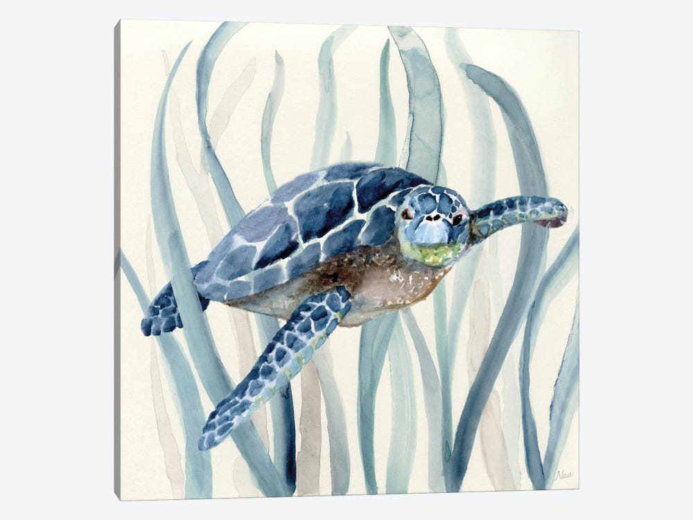 Turtle in Seagrass I by Nan 1-piece Canvas Wall Art