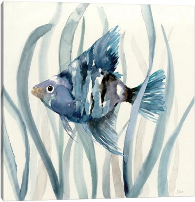 Fish in Seagrass II Canvas Art Print - Coastal Living Room Art