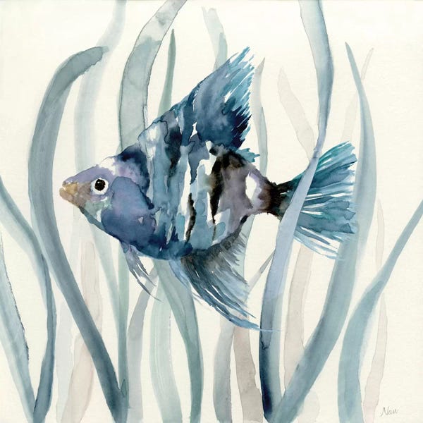 Beachy Living Room: Fish in Seagrass II by Nan
