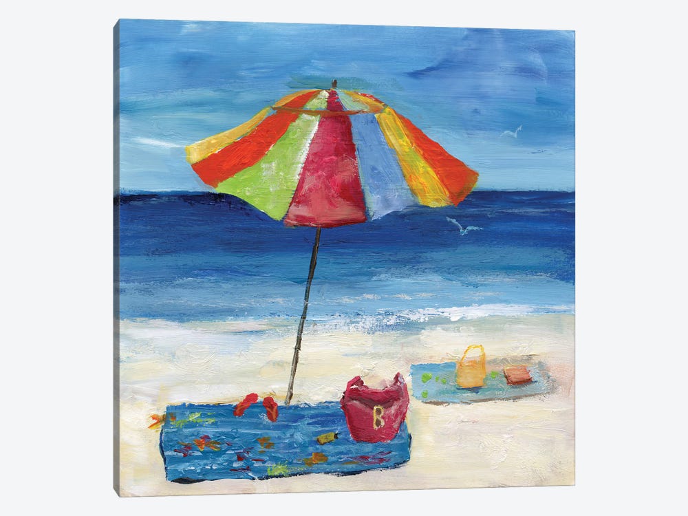 Bright Beach Umbrella I by Nan 1-piece Canvas Art