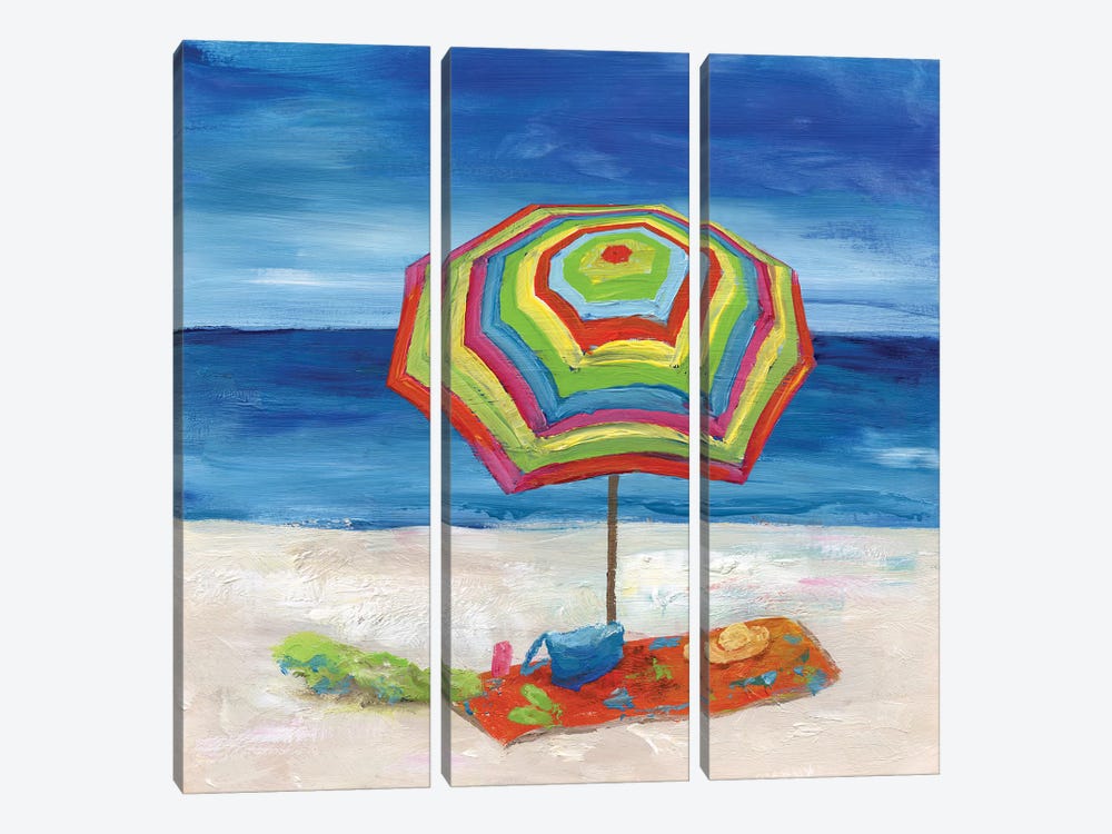 Bright Beach Umbrella II by Nan 3-piece Art Print