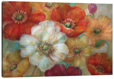 Poppycentric Canvas Art Print - Rustic Décor