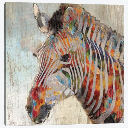 Paint Splash Zebra Canvas Print #NAN49} by Nan Canvas Art Print