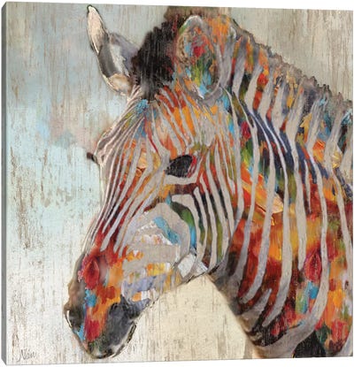 Paint Splash Zebra Canvas Art Print - Nan