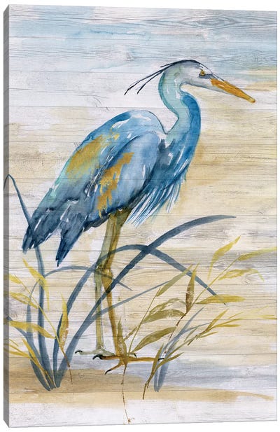 Blue Heron I Canvas Art Print - Beach Décor