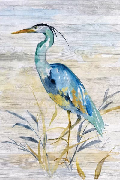 Grandmillenial Decor: Blue Heron II by Nan