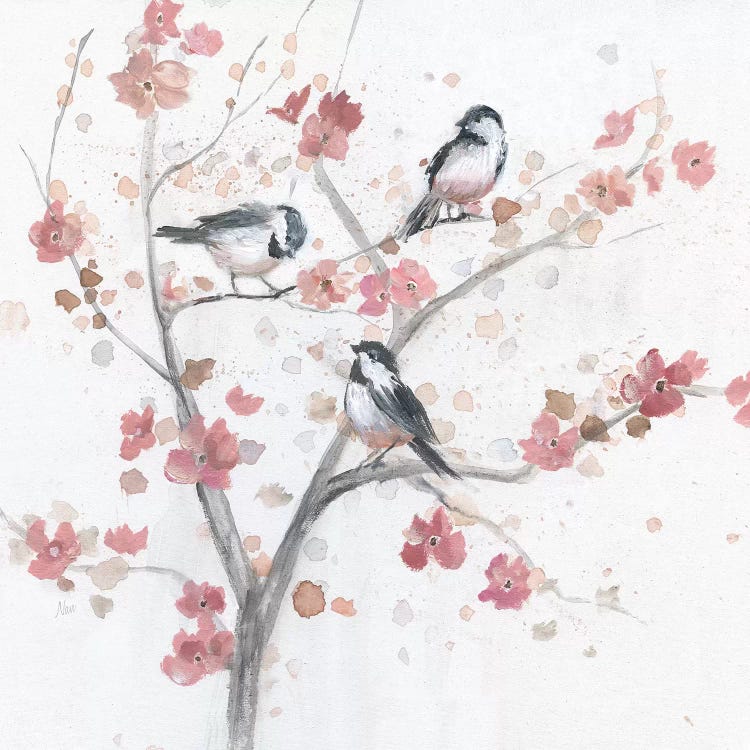 Chickadees in Spring I by Nan canvas print