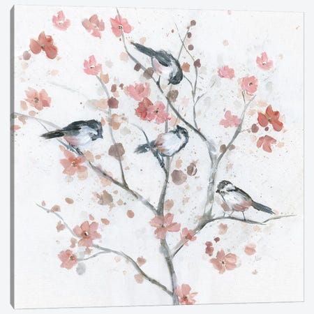Chickadees in Spring II Canvas Print #NAN505} by Nan Canvas Wall Art