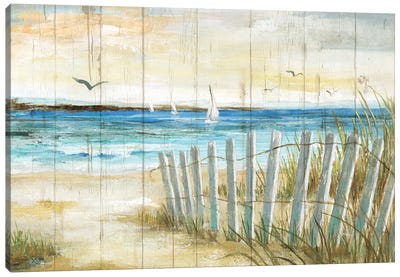 Coastal Causeway Canvas Art Print - Coastal Living Room Art