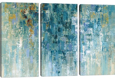 I Love The Rain Canvas Art Print - 3-Piece Abstract Art