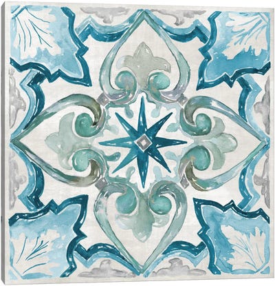 Caribbean Tile II Canvas Art Print - Scroll Patterns