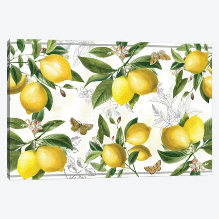 Linen Lemons Canvas Print #NAN543} by Nan Art Print