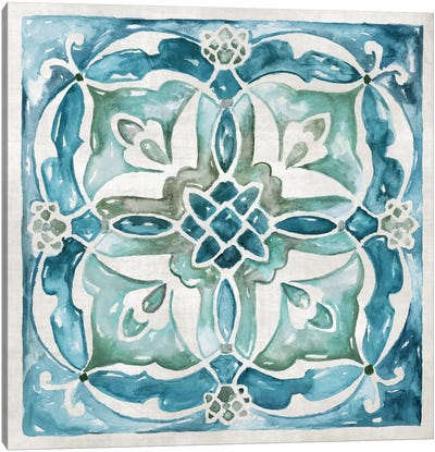 Caribbean Tile III Canvas Art Print - Scroll Patterns