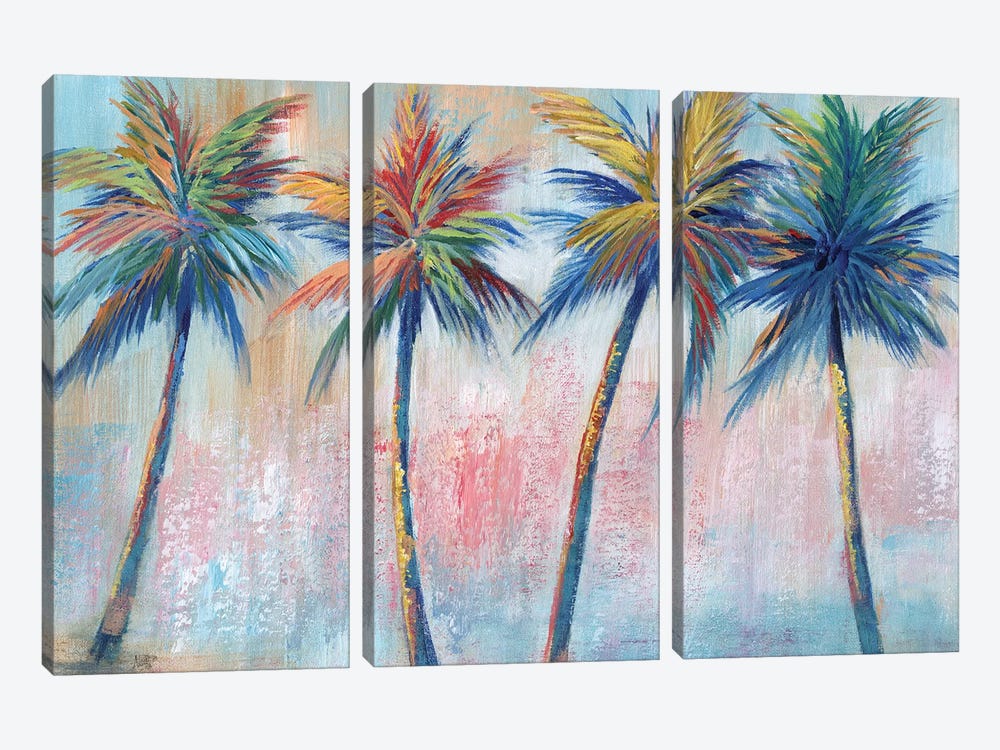 Color Pop Palms by Nan 3-piece Canvas Print