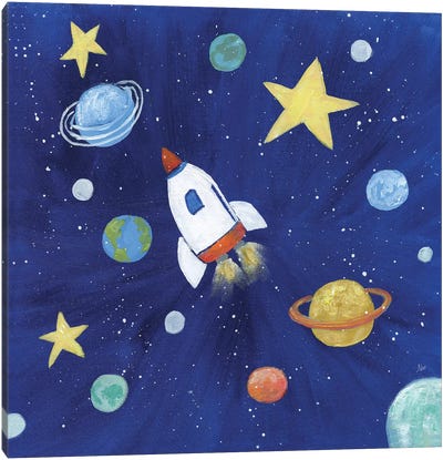Outer Space Canvas Art Print - Space Shuttle Art
