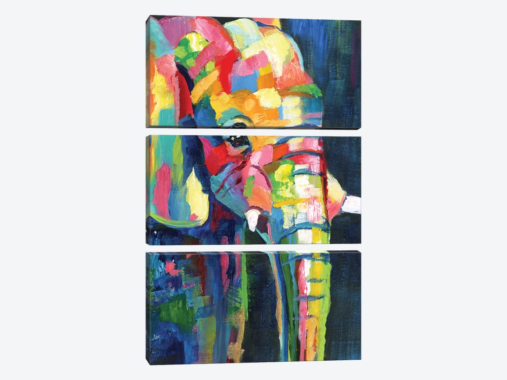 Vibrant Elephant by Nan 3-piece Canvas Art Print
