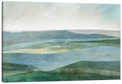 River Valley Canvas Art Print - Watercolor Art
