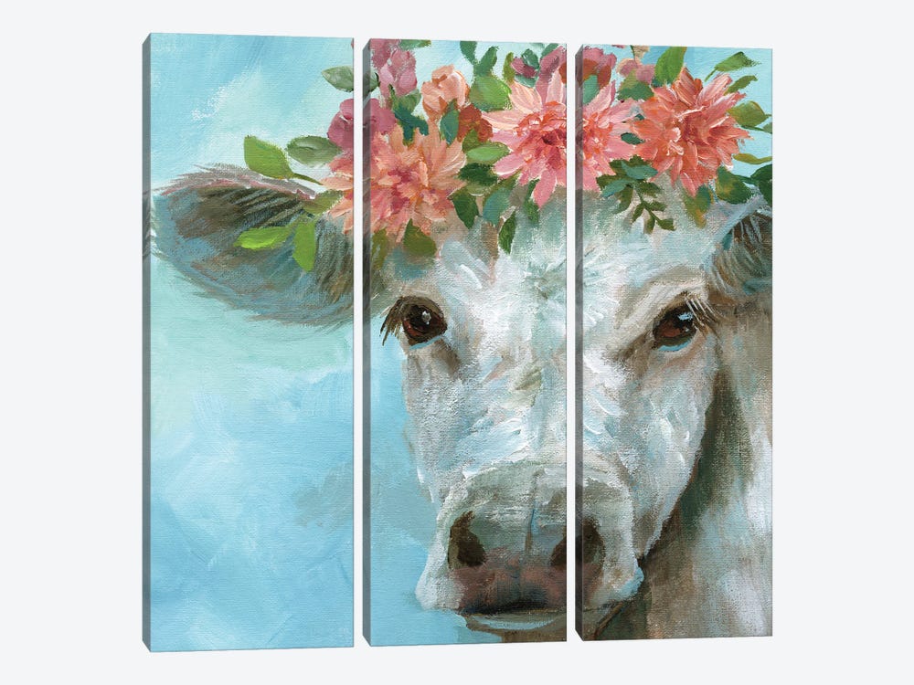 Happy Bessie by Nan 3-piece Canvas Art Print
