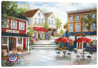 Home Town Charm Canvas Art Print - Cafe Art