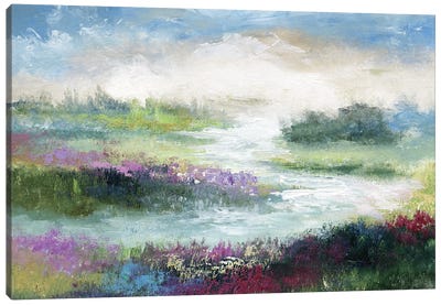 Pastoral Meadow Canvas Art Print - Field, Grassland & Meadow Art