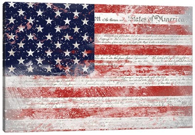 United States Canvas Art Print - Flag Art