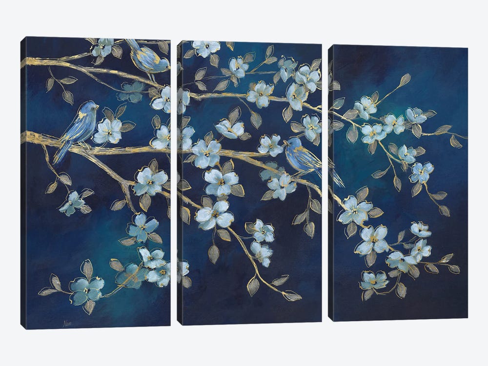 Bluebird Conference by Nan 3-piece Canvas Print