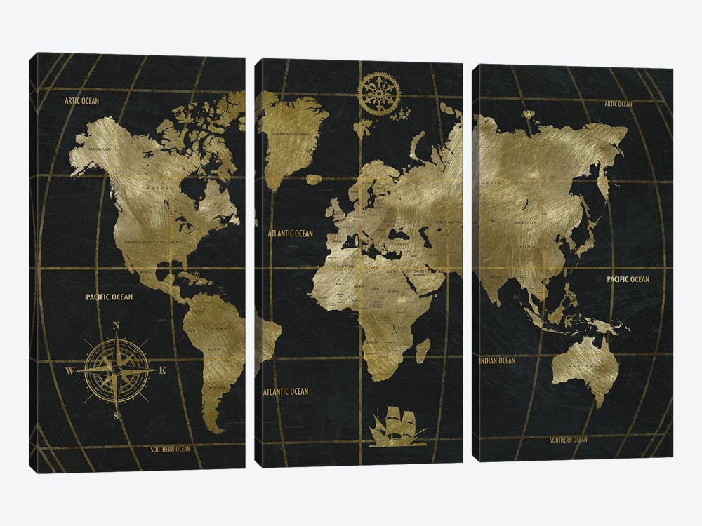 Golden World by Nan 3-piece Art Print