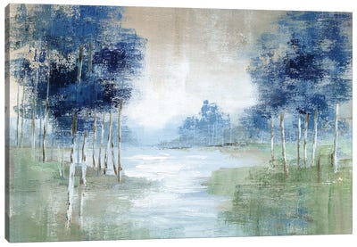 Birch River Canvas Art Print - Nature Art