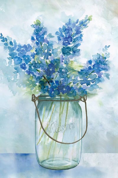 Modern Farmhouse Bedroom: Blubonnets II by Nan