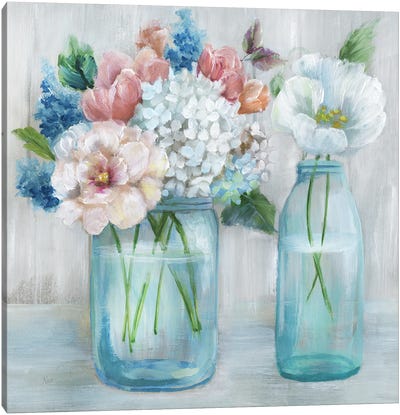 Country Bouquet Canvas Art Print - French Country Décor