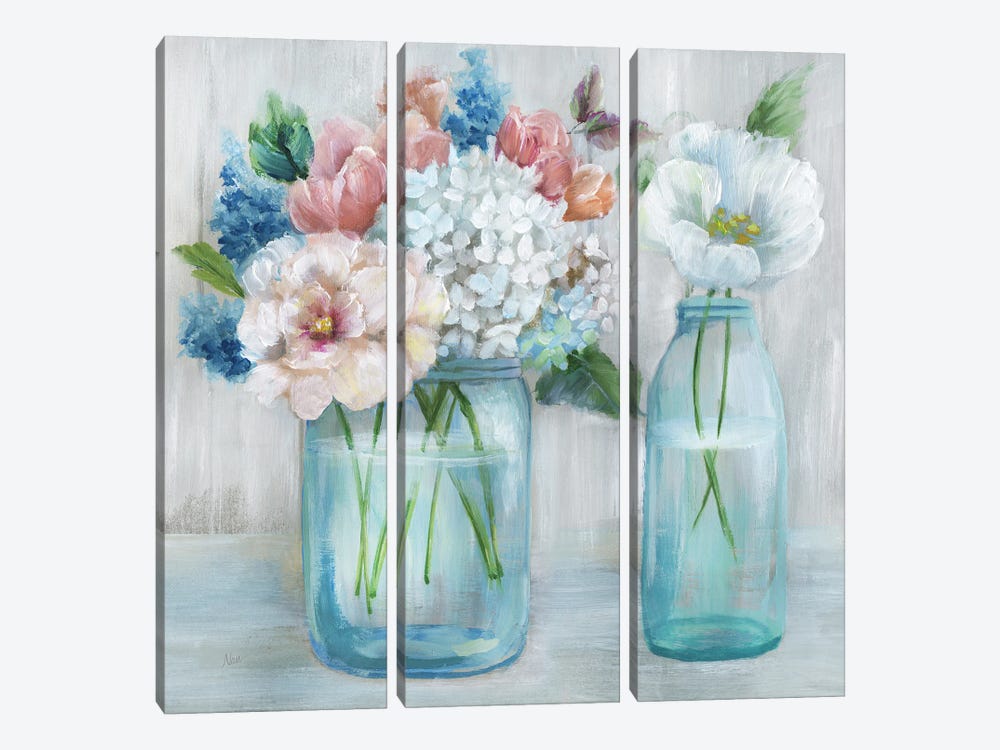 Country Bouquet by Nan 3-piece Canvas Wall Art