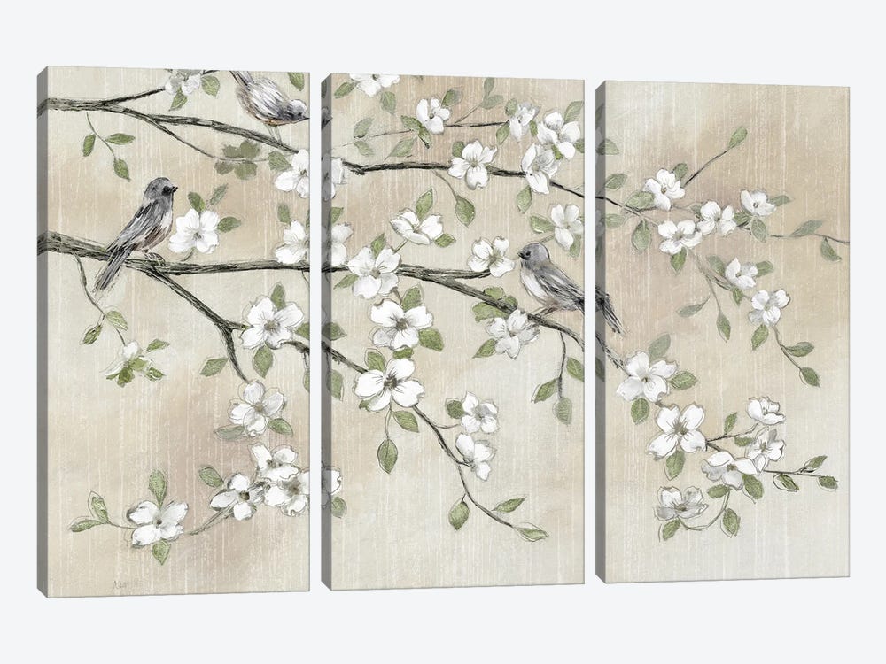 Early Birds And Blossoms by Nan 3-piece Canvas Wall Art