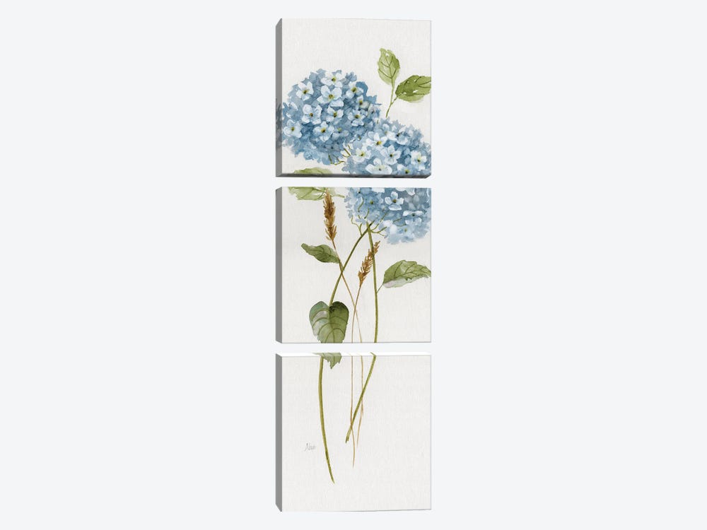 Petite Blue Hydrangea II by Nan 3-piece Art Print