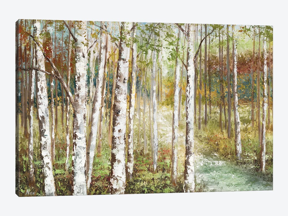 Warm Spice Birch Path by Nan 1-piece Art Print