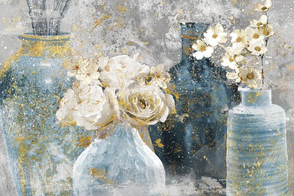 Modern Farmhouse Bedroom: Vessels and Blooms Blues by Nan