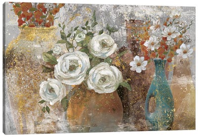 Vessels and Blooms Spice Canvas Art Print - Nan