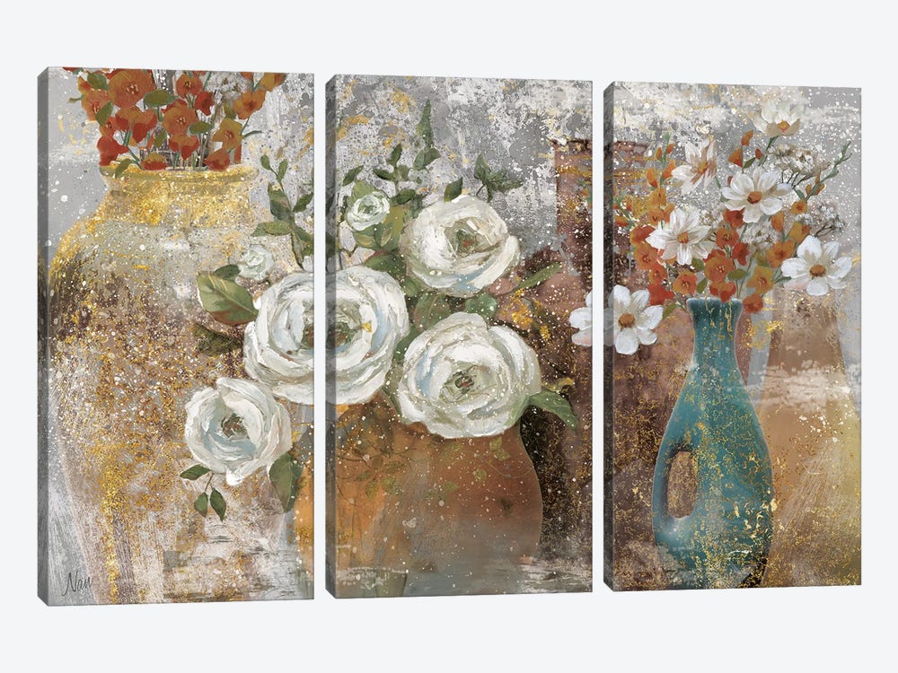 Vessels and Blooms Spice by Nan 3-piece Canvas Print