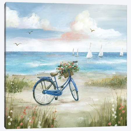 Beach Bike Bliss Canvas Print #NAN770} by Nan Canvas Wall Art