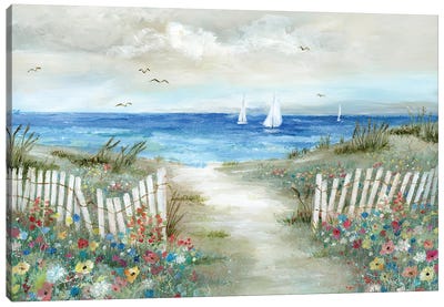 Coastal Garden Canvas Art Print - 3-Piece Beach Art