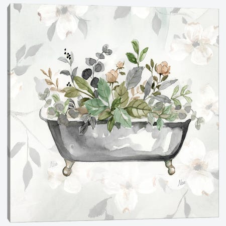 Soft Floral Tub I Canvas Print #NAN778} by Nan Canvas Artwork