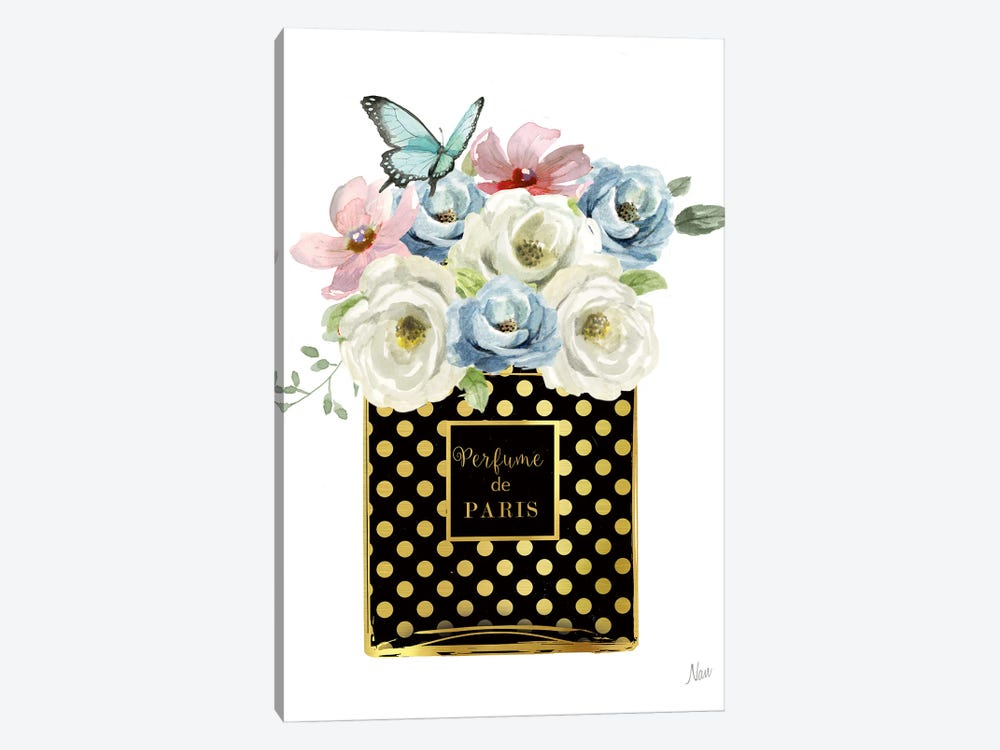 Polka Dot Floral Perfume by Nan 1-piece Canvas Print