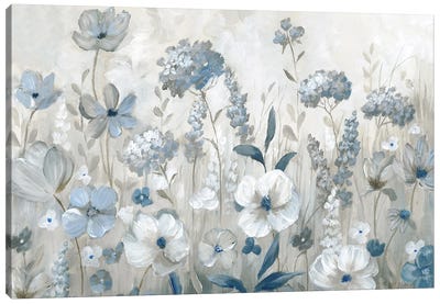 Cool Blue Field Canvas Art Print - Nan