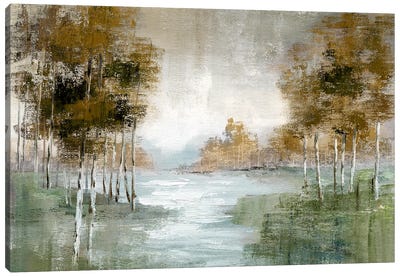 Fall Birch River Canvas Art Print - Nan